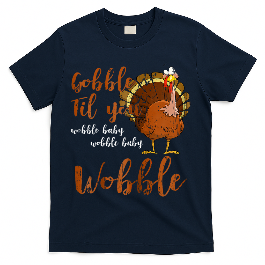 Gobble Till You Wobble Funny Thanksgiving Cool Gift T-Shirt product image 3