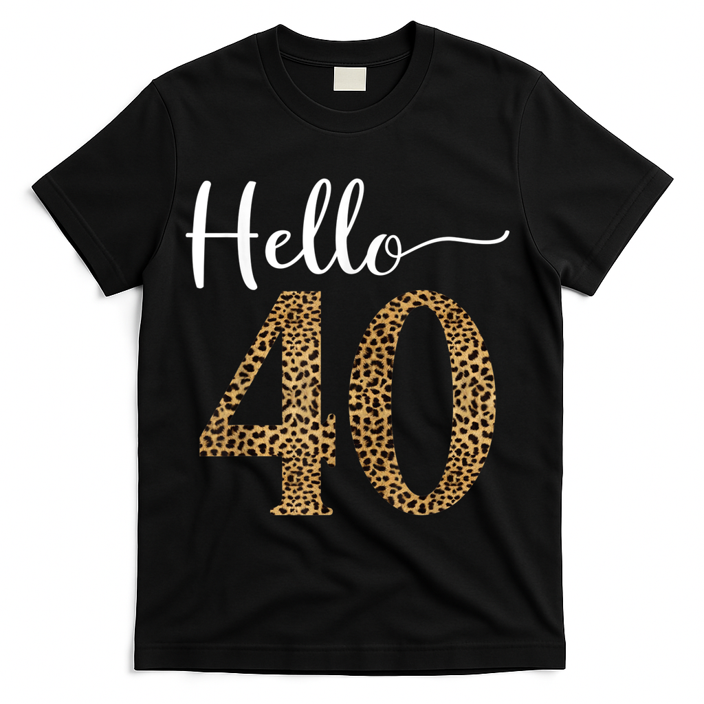 Hello 40 Years Leopard Print 40th Birthday Party Woman Gift product image 1