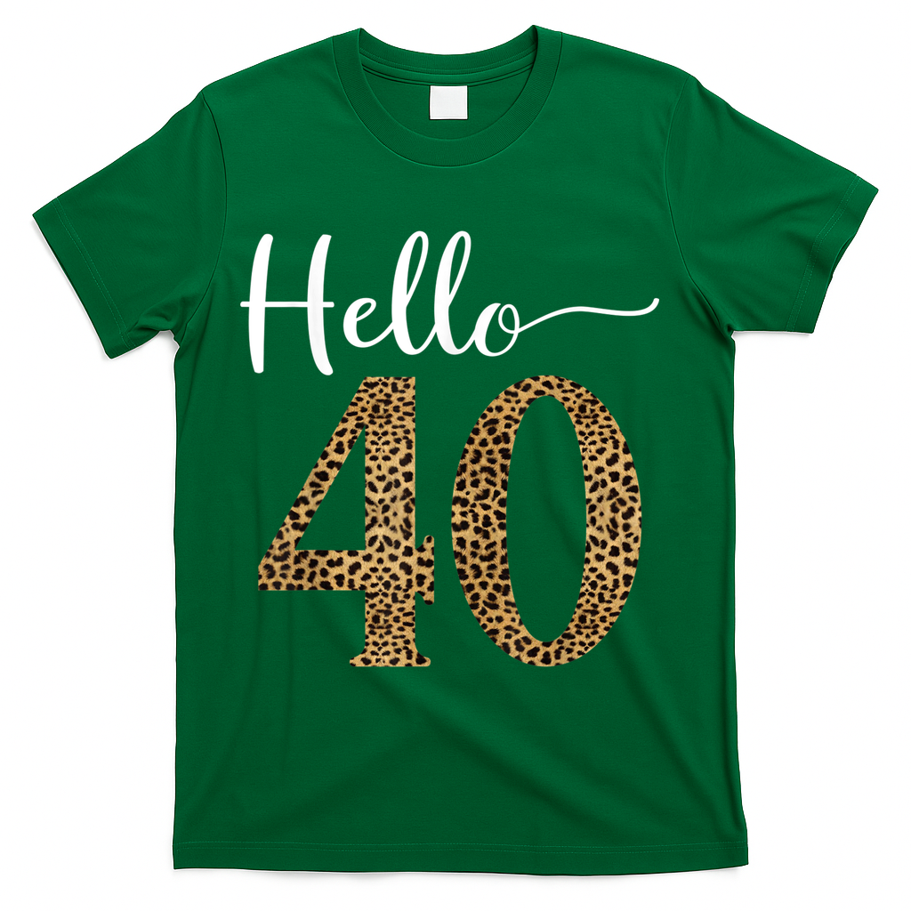 Hello 40 Years Leopard Print 40th Birthday Party Woman Gift product image 4