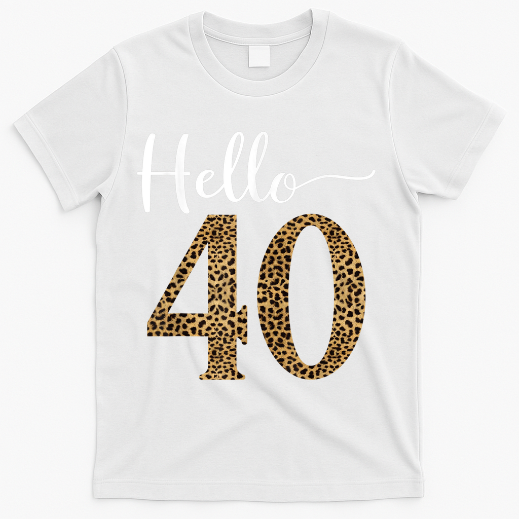 Hello 40 Years Leopard Print 40th Birthday Party Woman Gift product image 2