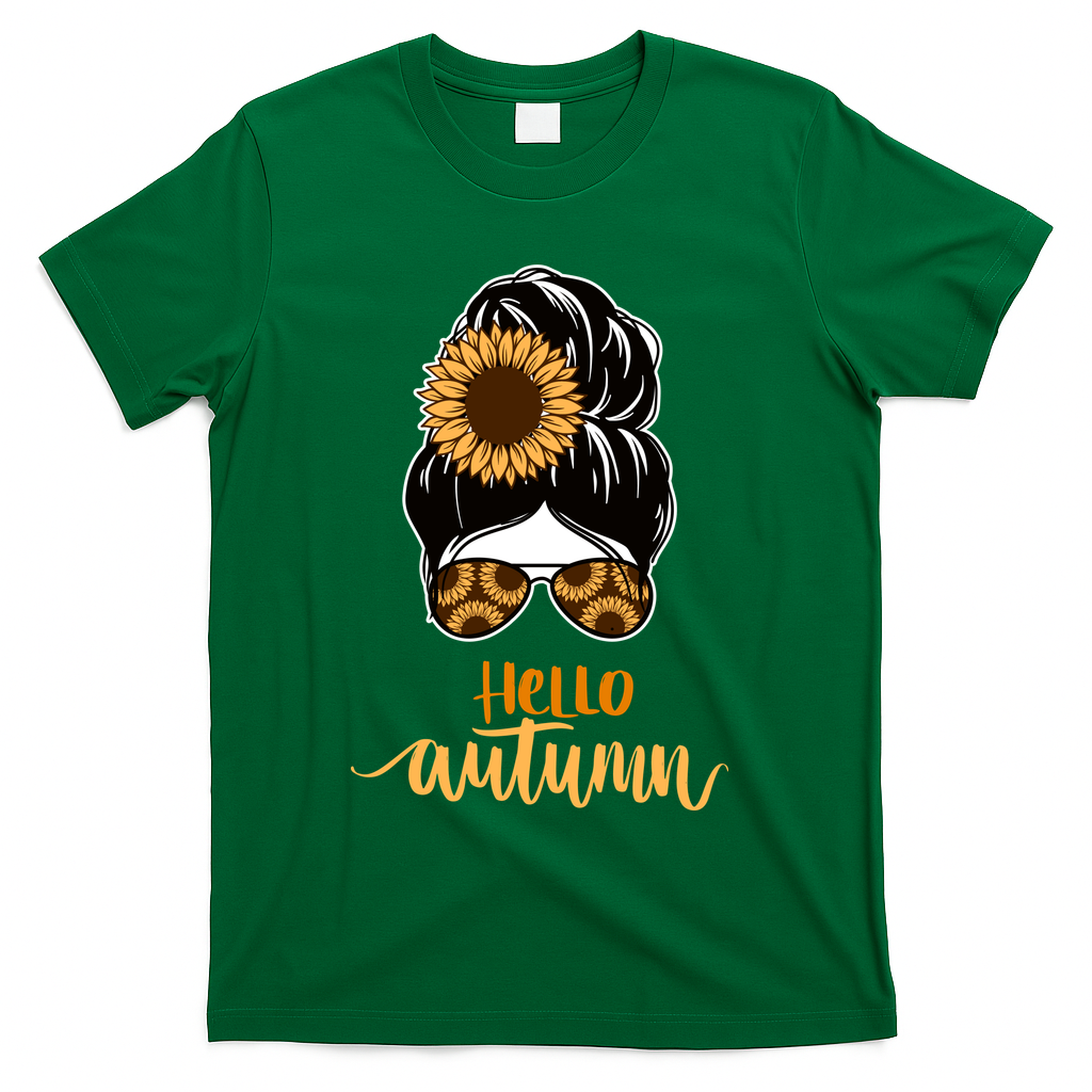 Hello Autumn Cute Bun Fall Floral T-Shirt product image 4