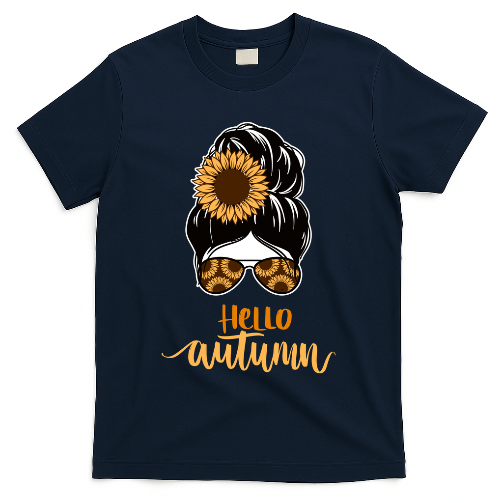 Hello Autumn Cute Bun Fall Floral T-Shirt product image 3