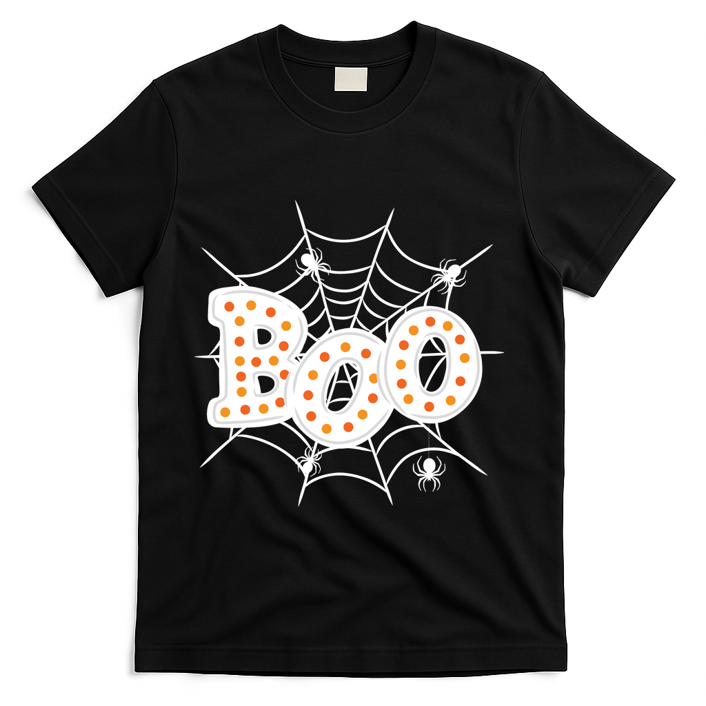 Halloween Boo Spider Web Spooky Season T-Shirt product image 1