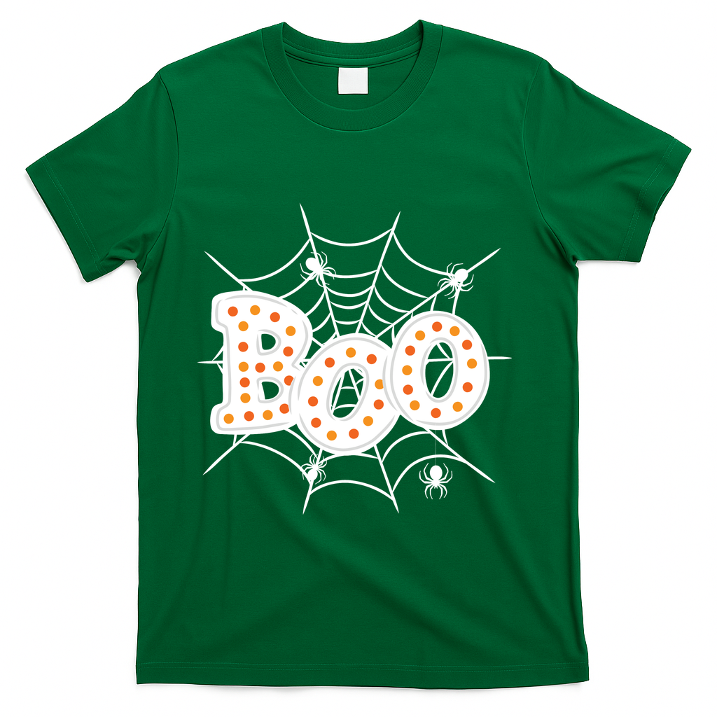 Halloween Boo Spider Web Spooky Season T-Shirt product image 4