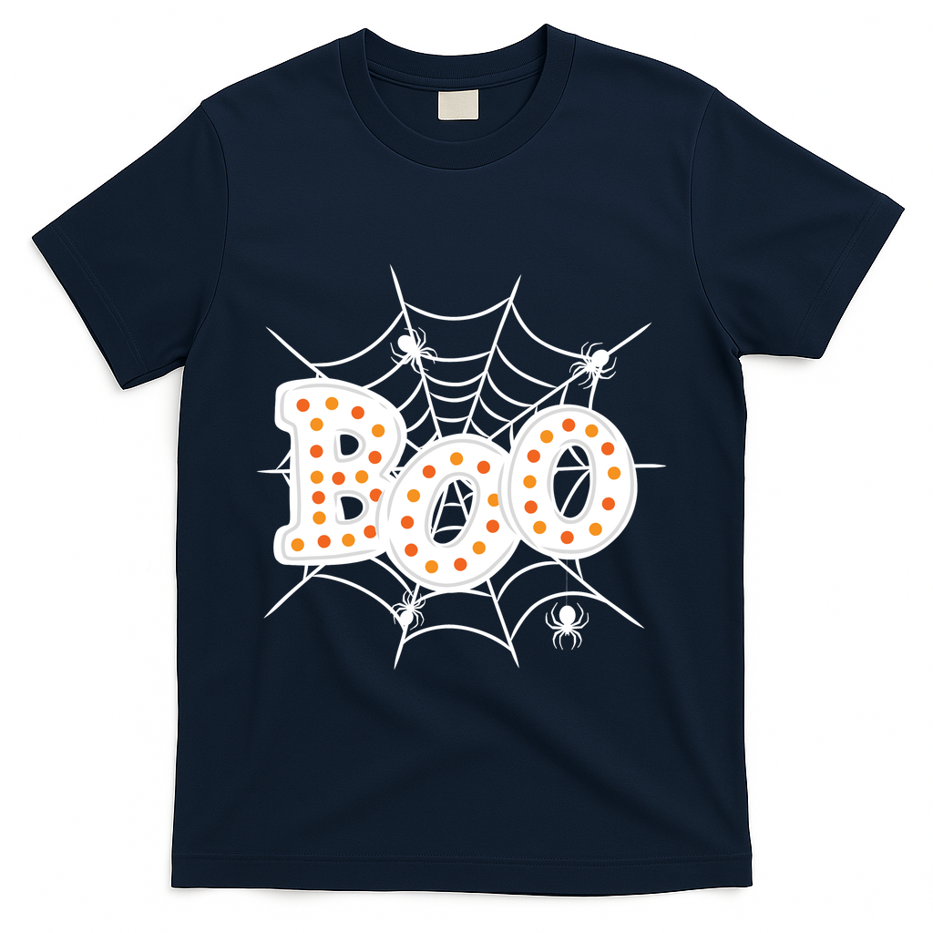 Halloween Boo Spider Web Spooky Season T-Shirt product image 3