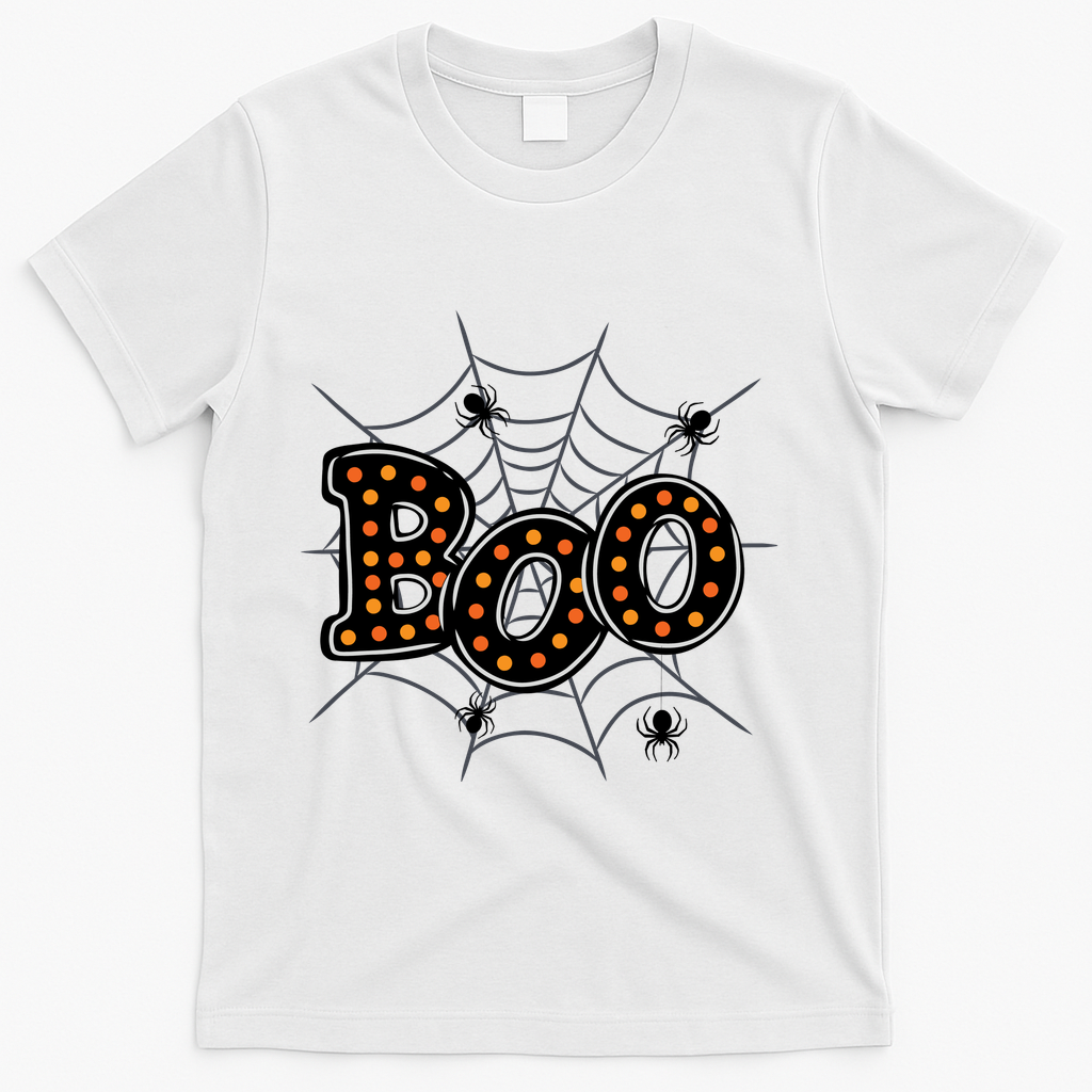 Halloween Boo Spider Web Spooky Season T-Shirt product image 2