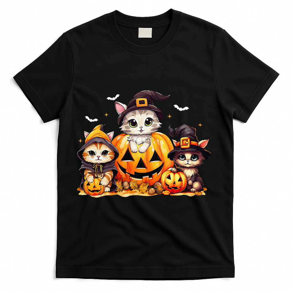 Halloween Cat Pumpkin Spooky Season Gift T-Shirt product image 1