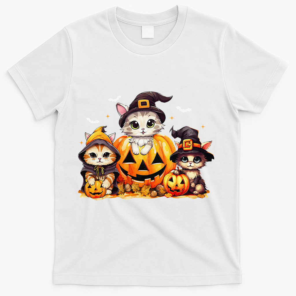 Halloween Cat Pumpkin Spooky Season Gift T-Shirt product image 2