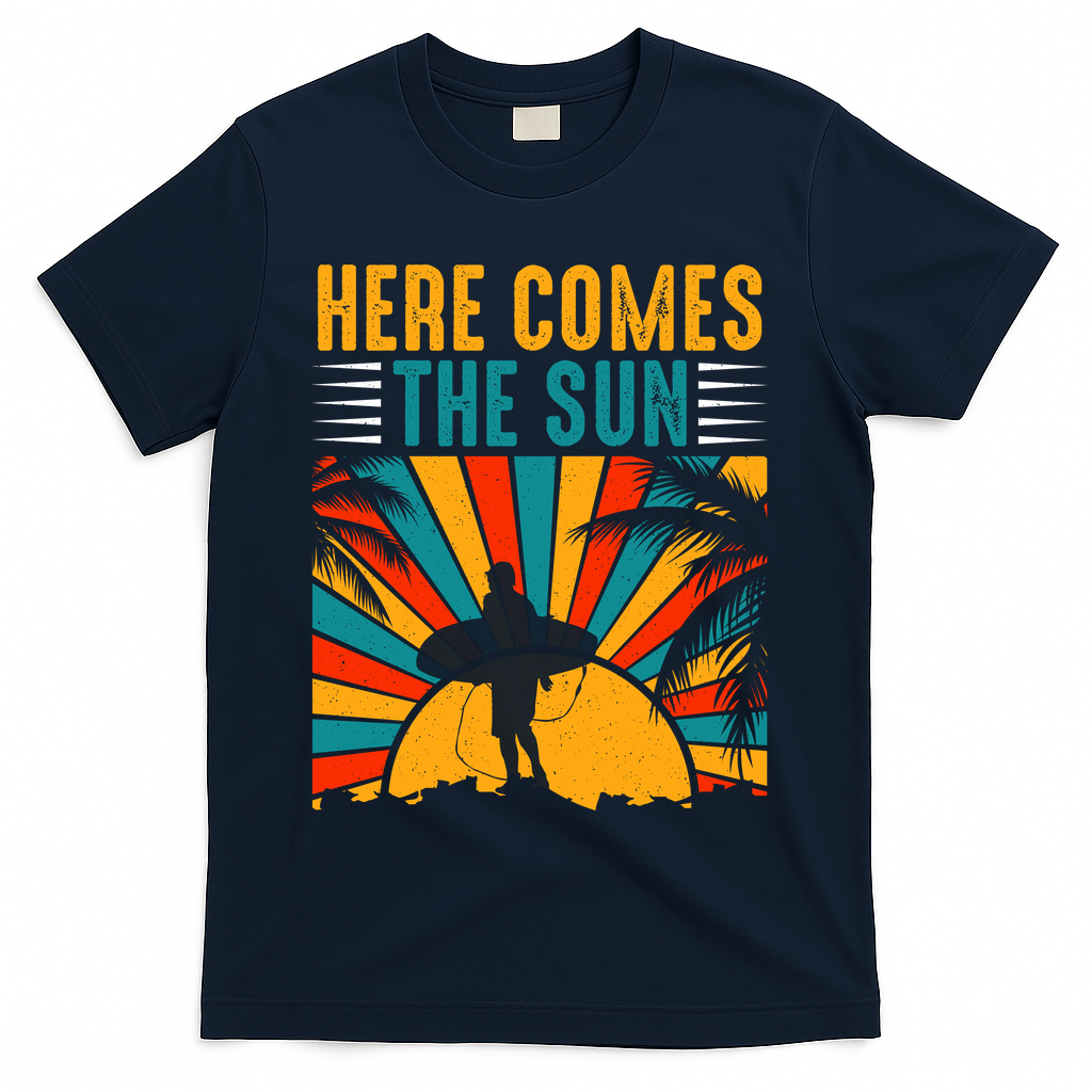 Here Comes The Sun | Surfing Summer Surf Surfer Gift T-Shirt product image 3