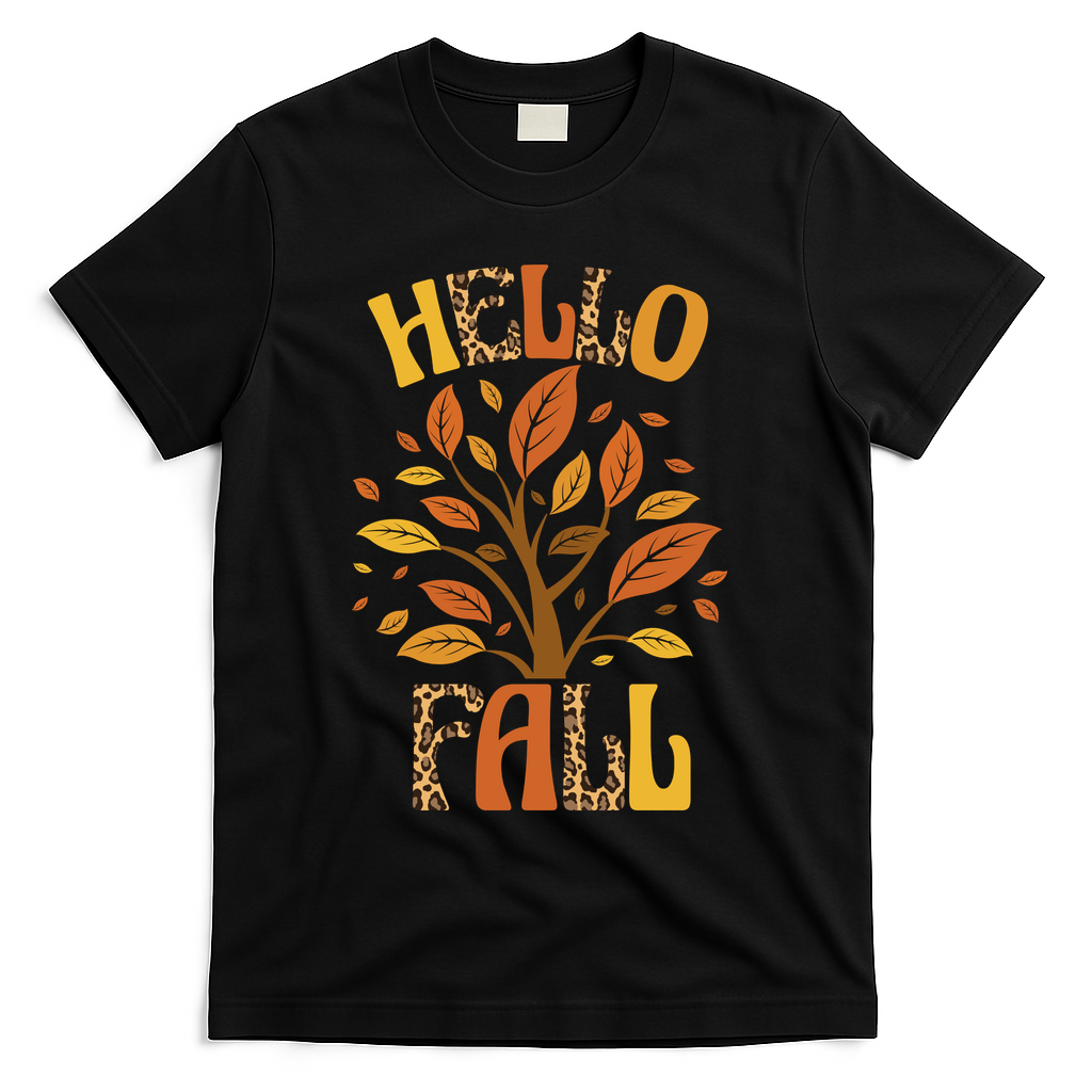 Hello Fall Leopard Season Nature T-Shirt product image 1