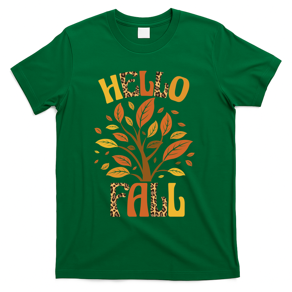 Hello Fall Leopard Season Nature T-Shirt product image 4