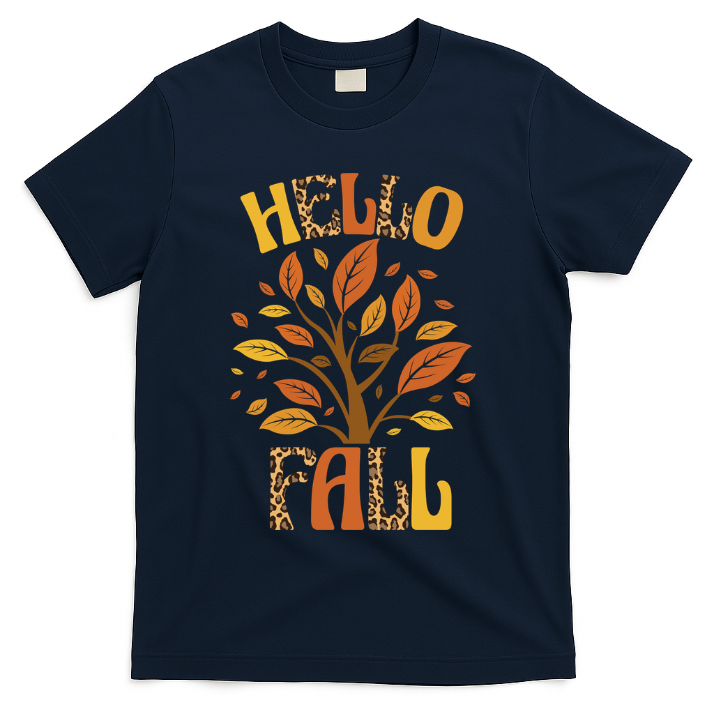 Hello Fall Leopard Season Nature T-Shirt product image 3