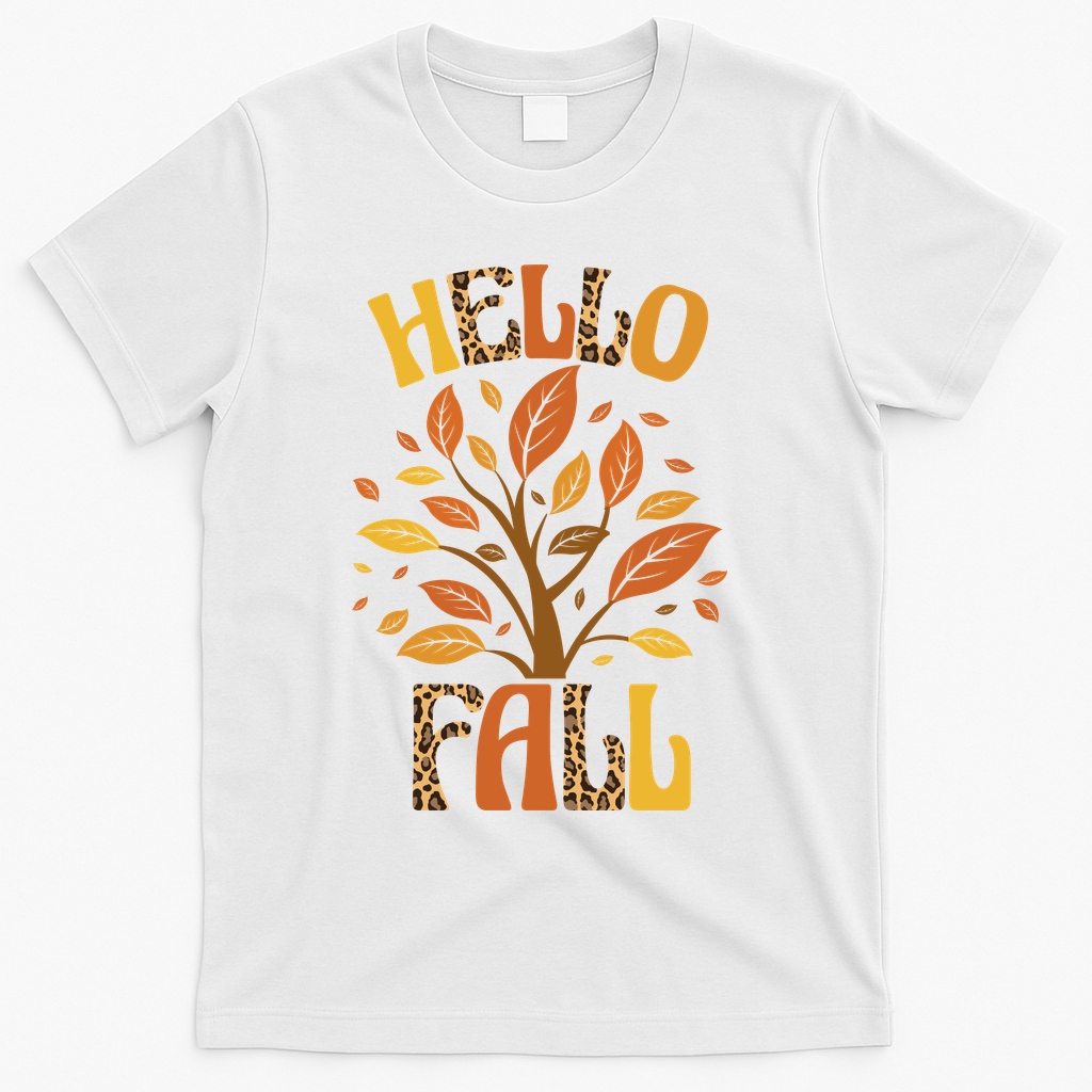 Hello Fall Leopard Season Nature T-Shirt product image 2