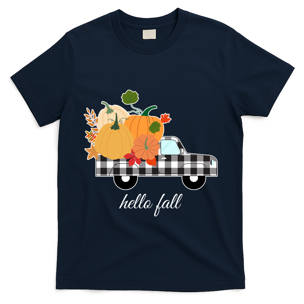 Hello Fall Pumpkin Patch Vintage Truck T-Shirt product image 3