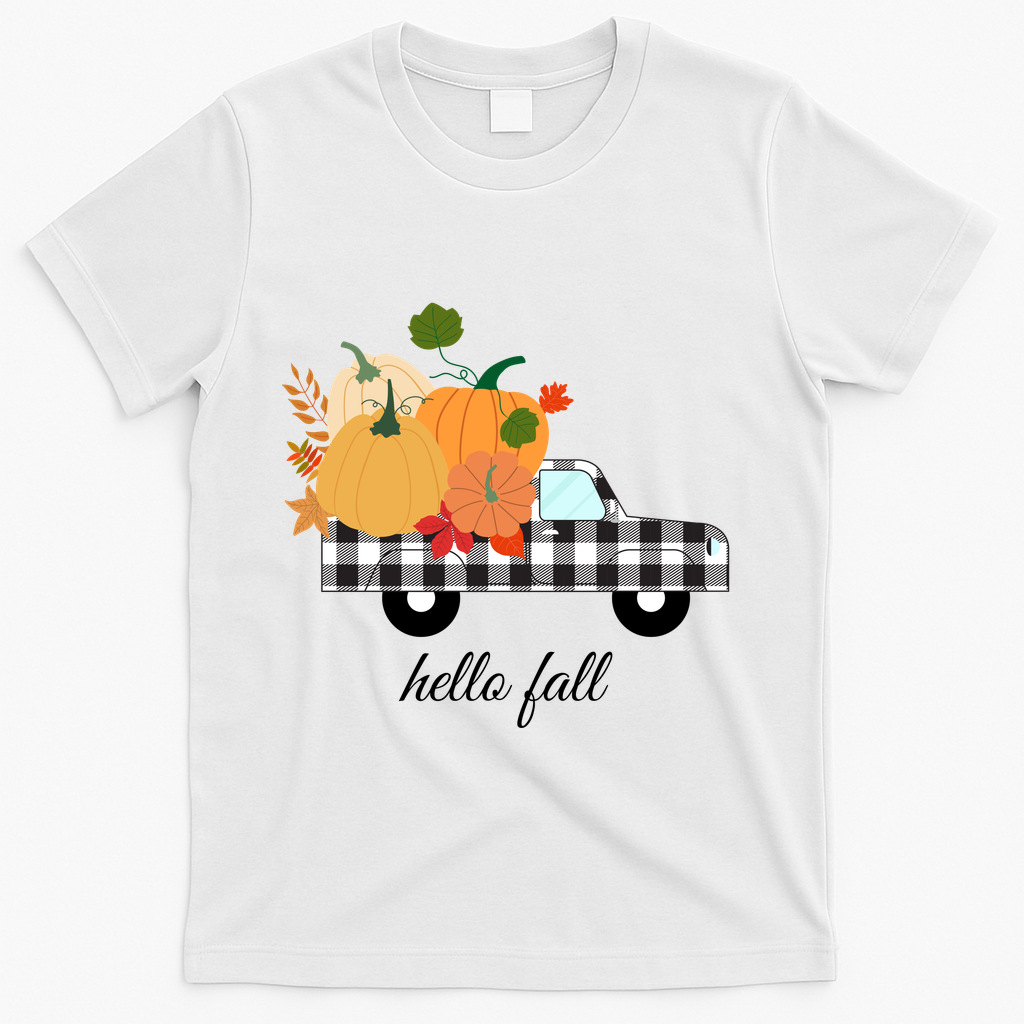 Hello Fall Pumpkin Patch Vintage Truck T-Shirt product image 2