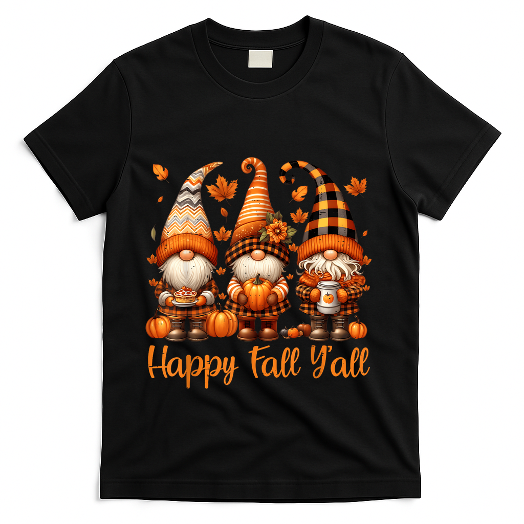 Happy Fall YAll Gnome Pumpkin Autumn Thanksgiving T-Shirt product image 1