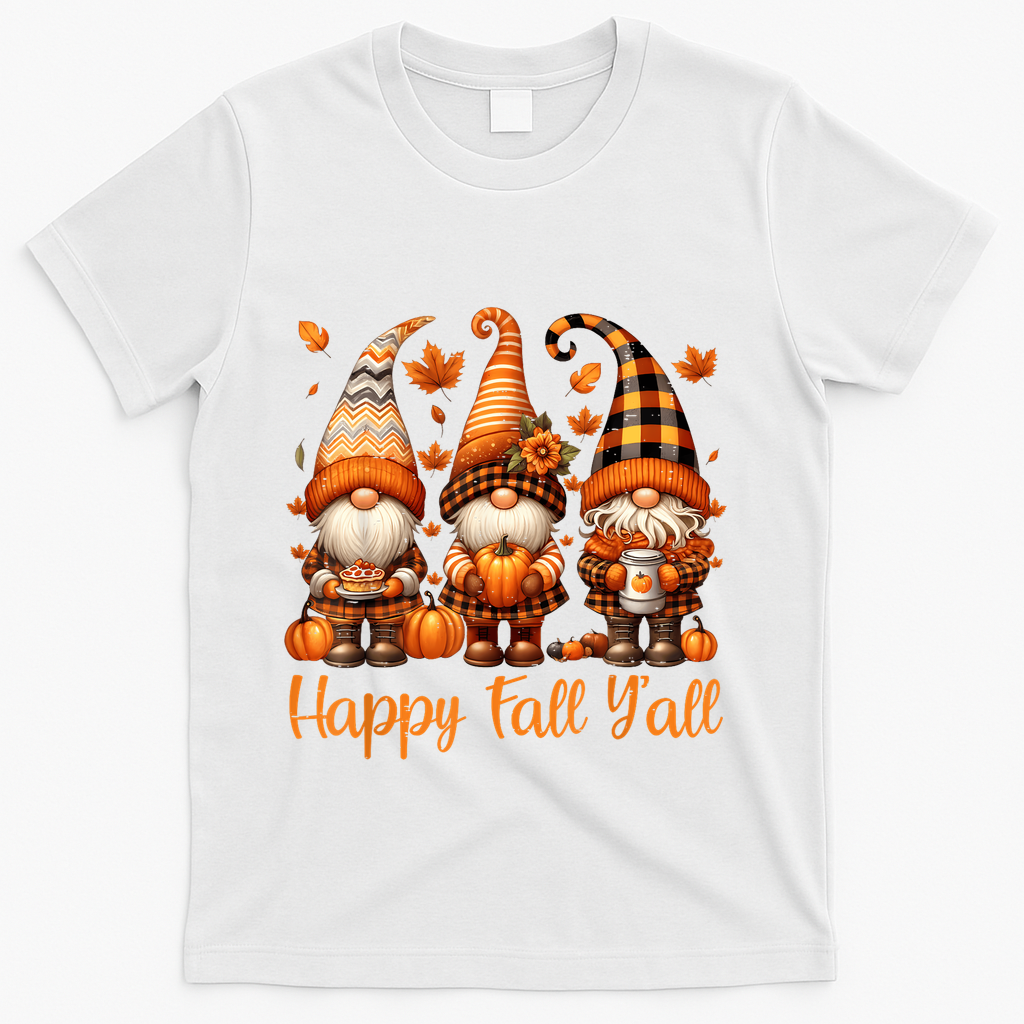 Happy Fall YAll Gnome Pumpkin Autumn Thanksgiving T-Shirt product image 2