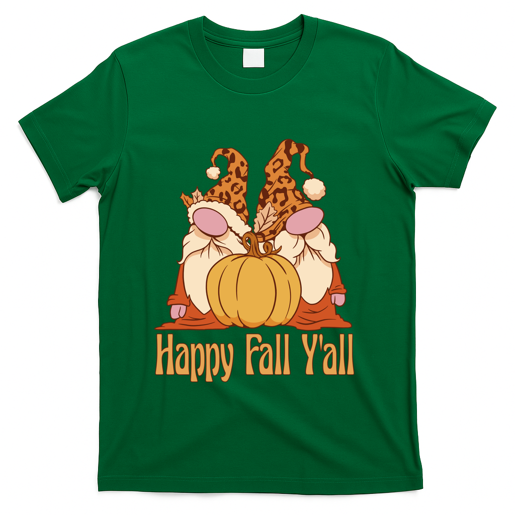 Happy Fall Y'all Gnome Cute Pumpkin T-Shirt product image 4