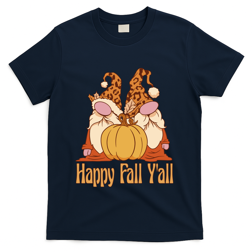 Happy Fall Y'all Gnome Cute Pumpkin T-Shirt product image 3