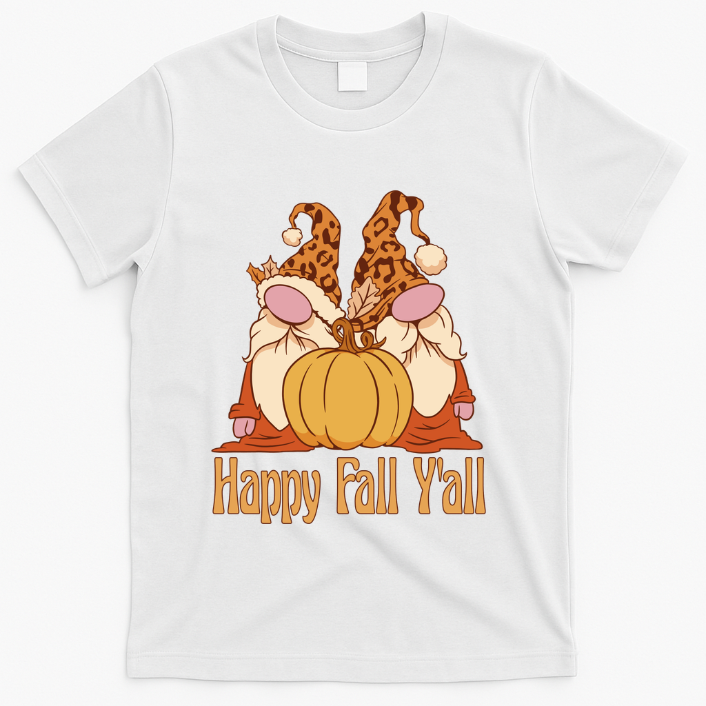 Happy Fall Y'all Gnome Cute Pumpkin T-Shirt product image 2