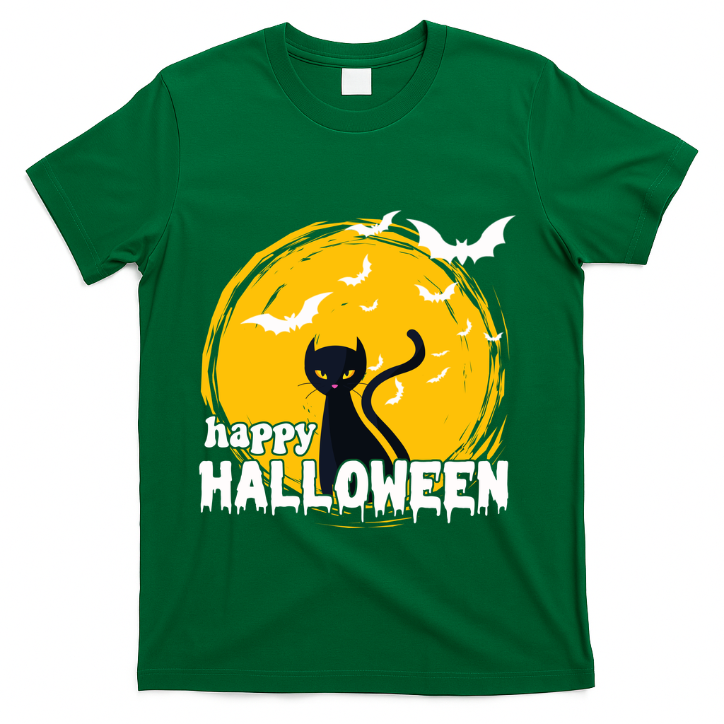Happy Halloween Black Cat Spooky T-Shirt product image 4