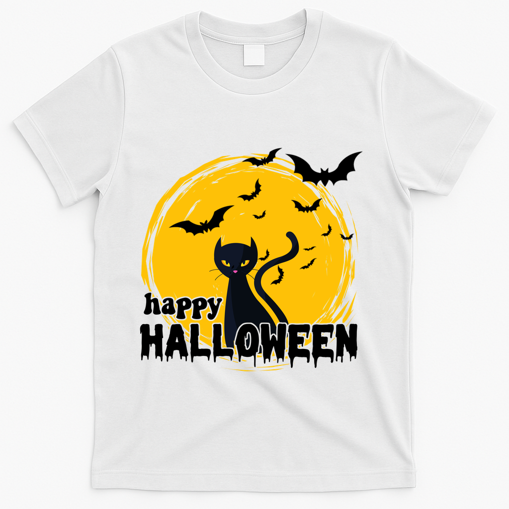 Happy Halloween Black Cat Spooky T-Shirt product image 2