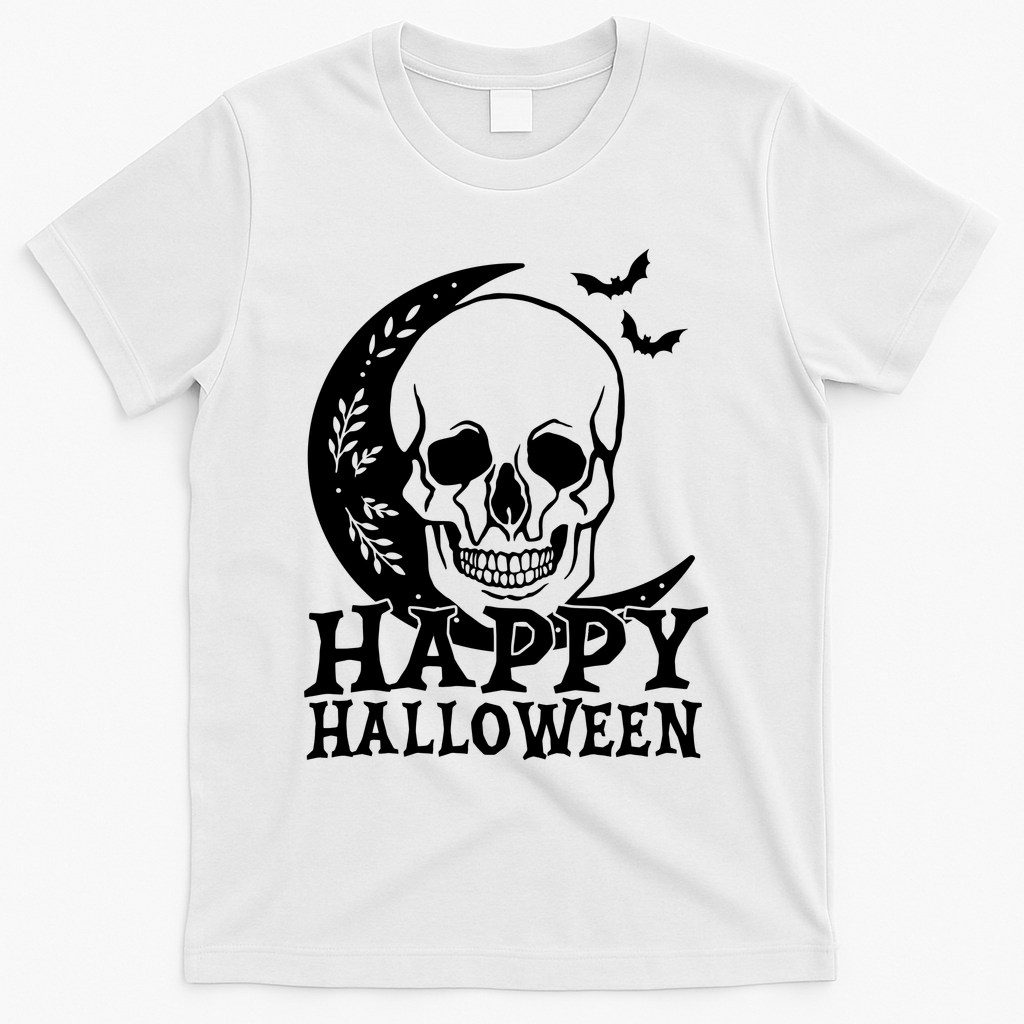 Happy Halloween Skull Moon Spooky T-Shirt product image 2
