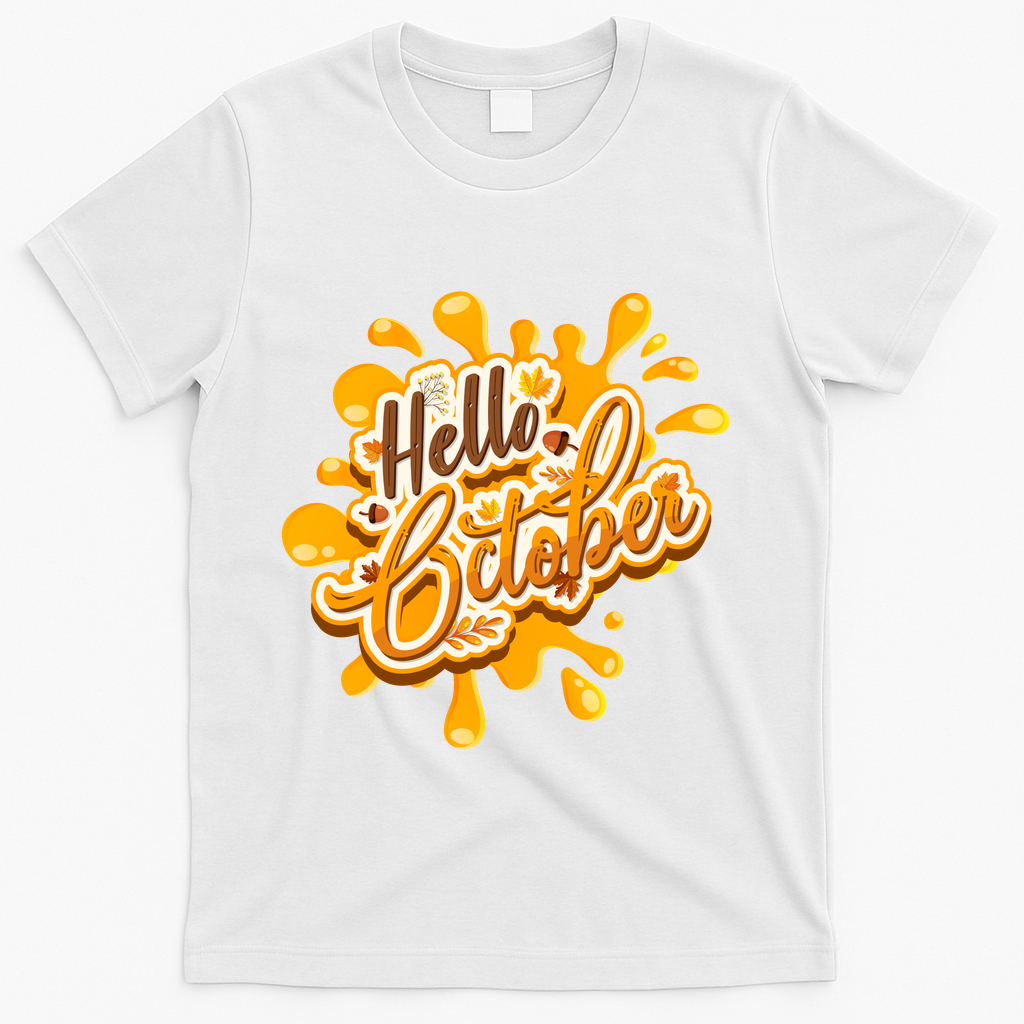 Hello October Fun Fall T-Shirt product image 2