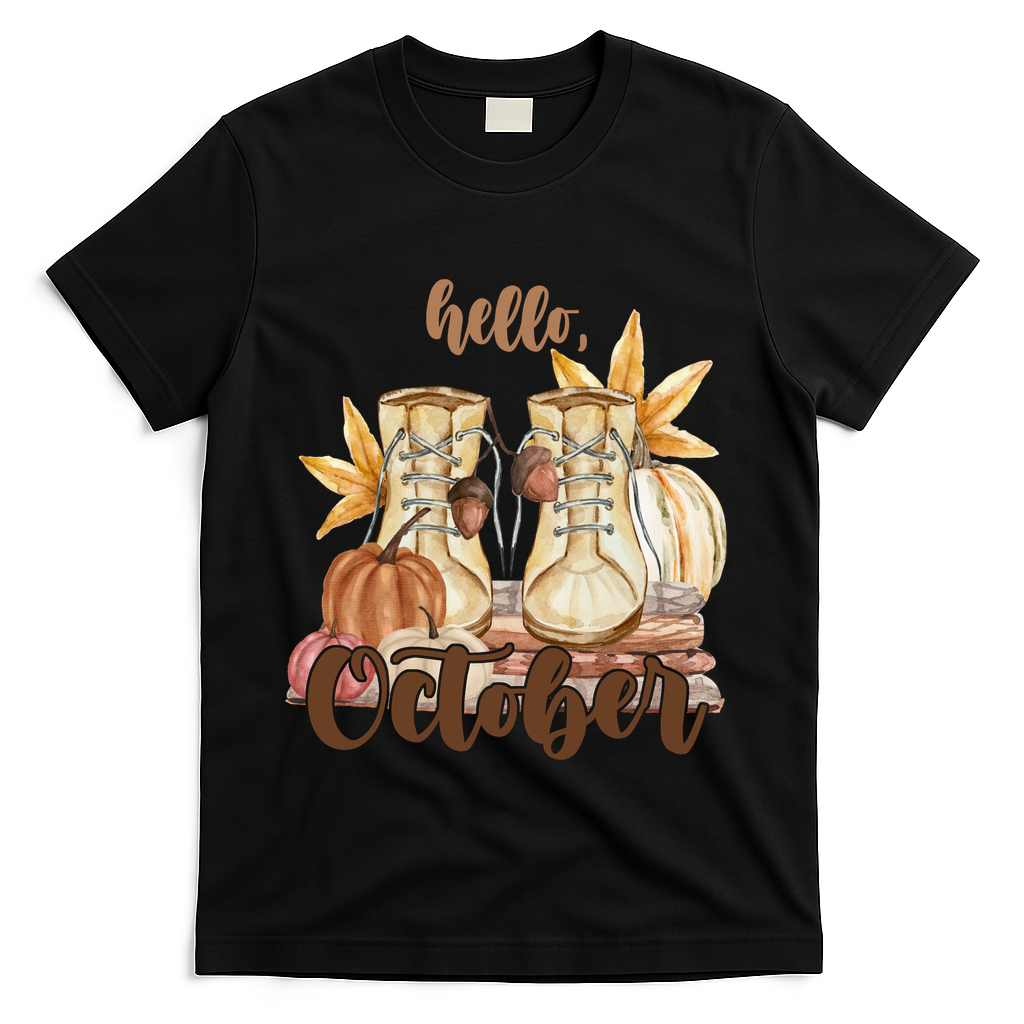 Hello October Fall Lover T-Shirt product image 1