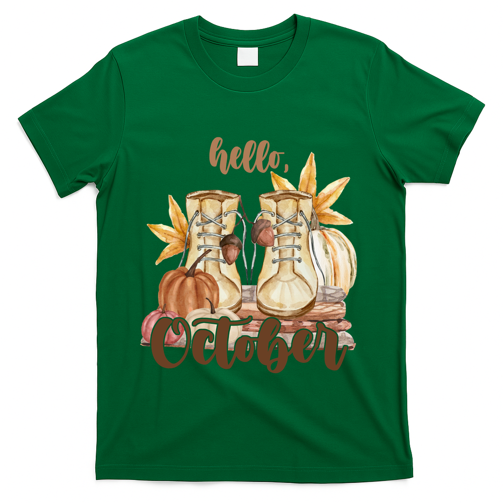Hello October Fall Lover T-Shirt product image 4