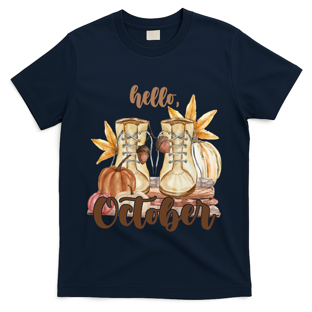 Hello October Fall Lover T-Shirt product image 3