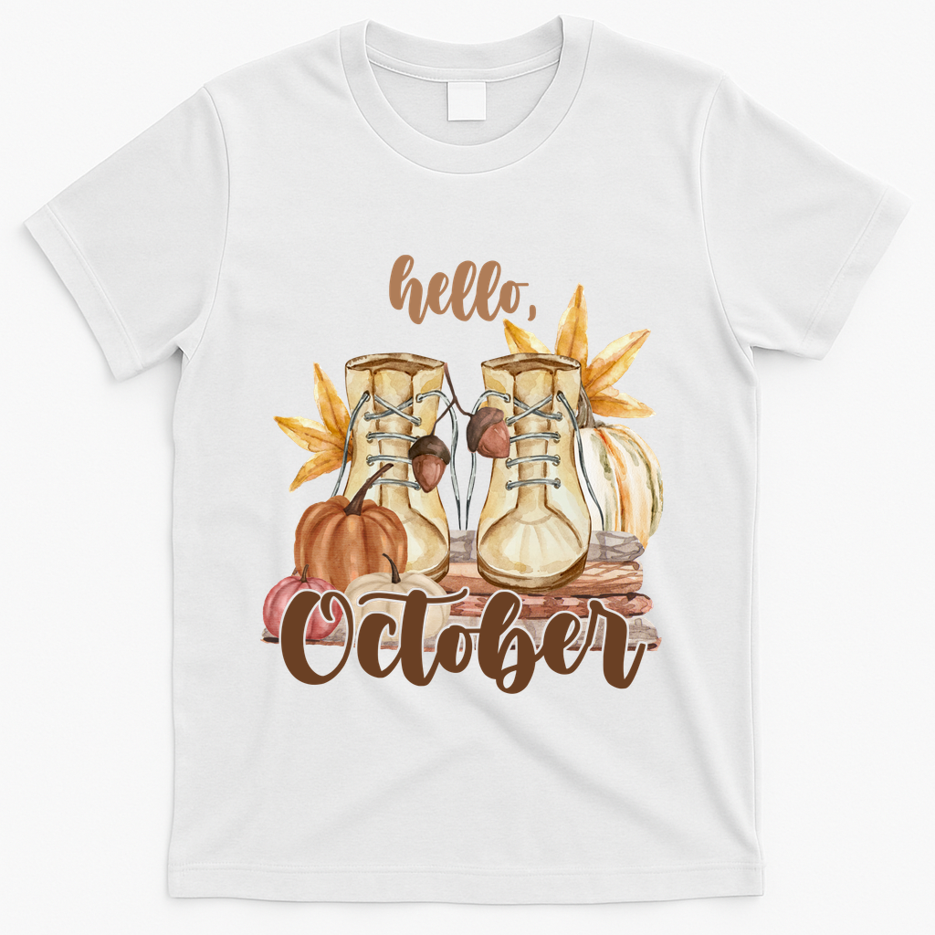Hello October Fall Lover T-Shirt product image 2