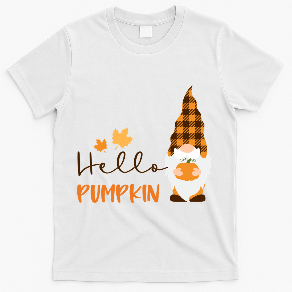 Hello Pumpkin Cute Gnome Fall Autumn T-Shirt product image 2