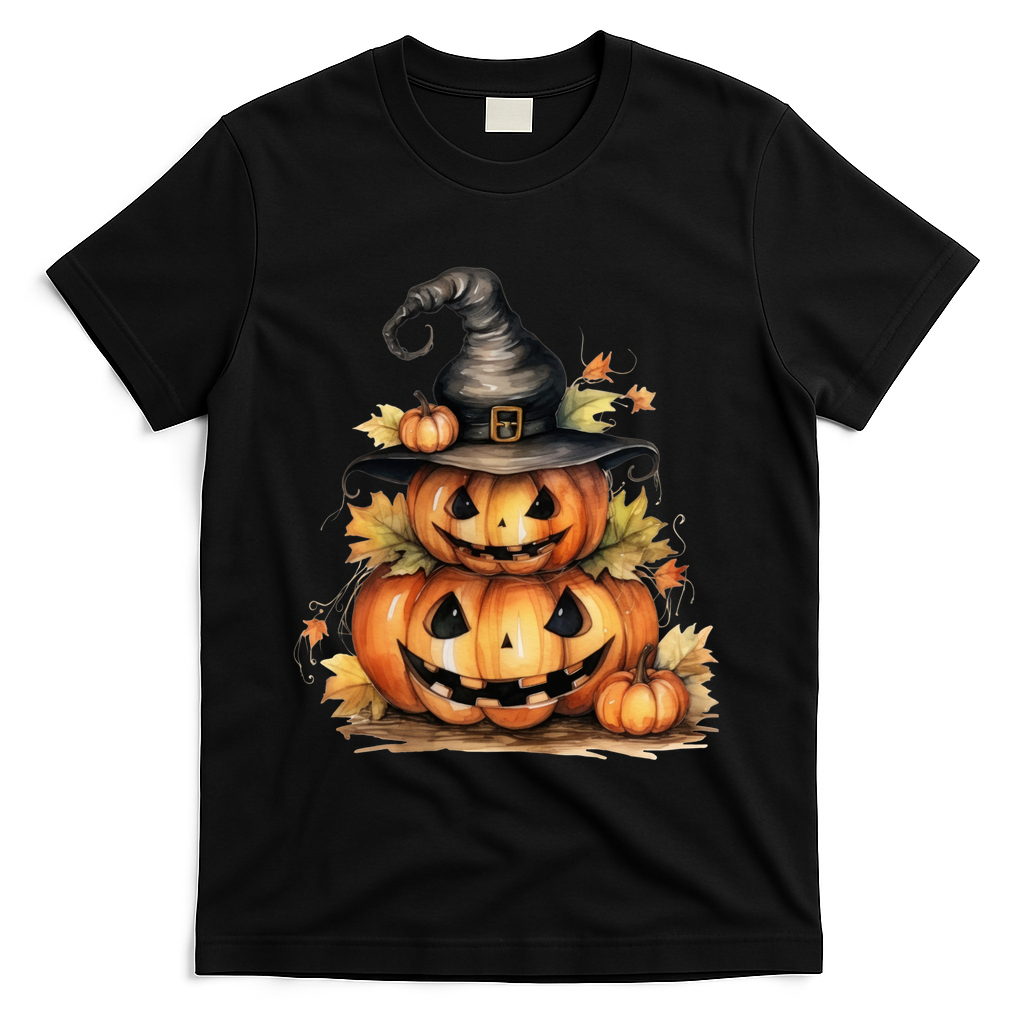 Halloween Pumpkin Witch Fall Autumn Illustration T-Shirt product image 1