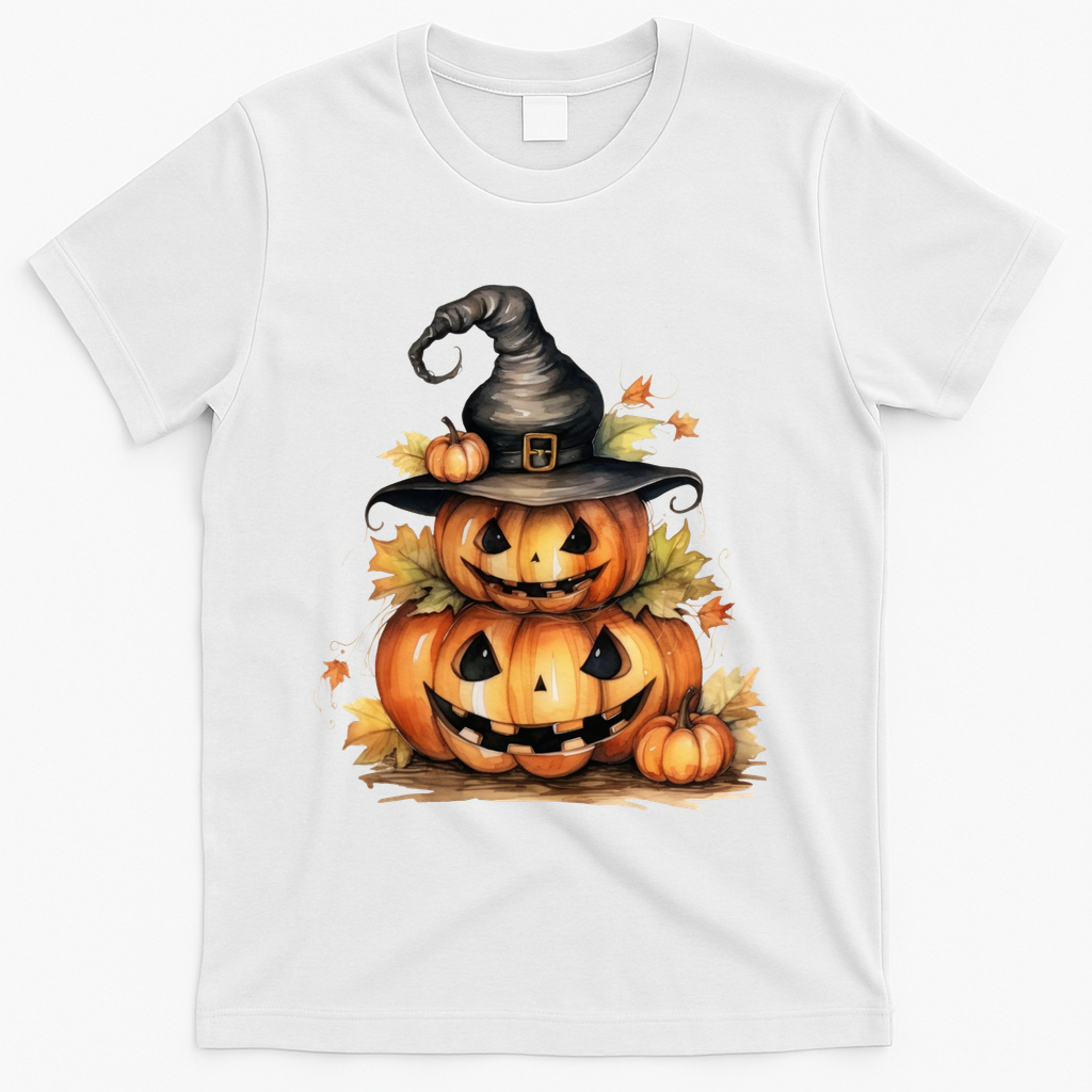 Halloween Pumpkin Witch Fall Autumn Illustration T-Shirt product image 2