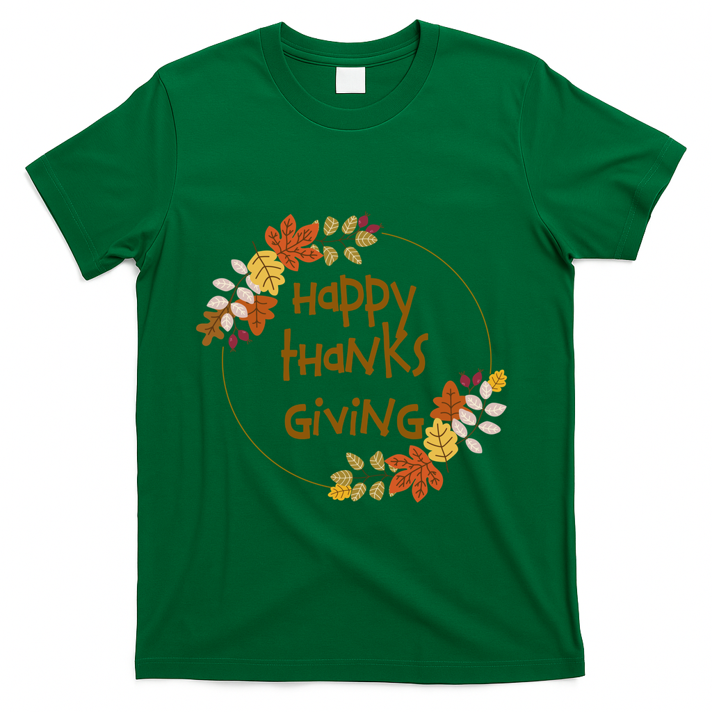 Happy Thanksgiving Fall Leaves Holiday Gift T-Shirt product image 4