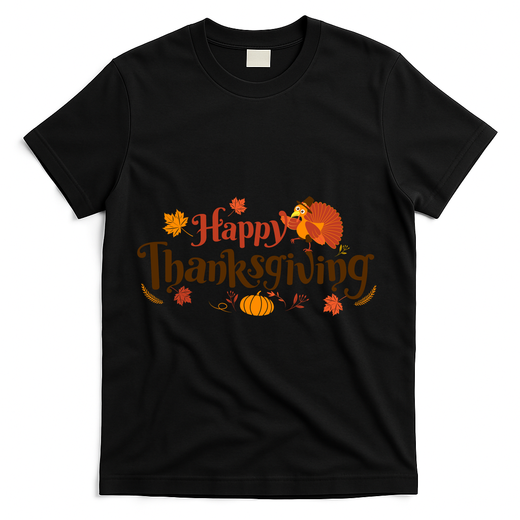 Happy Thanksgiving Turkey Holiday Cute Gift T-Shirt product image 1