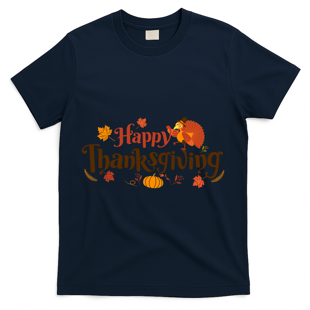 Happy Thanksgiving Turkey Holiday Cute Gift T-Shirt product image 3