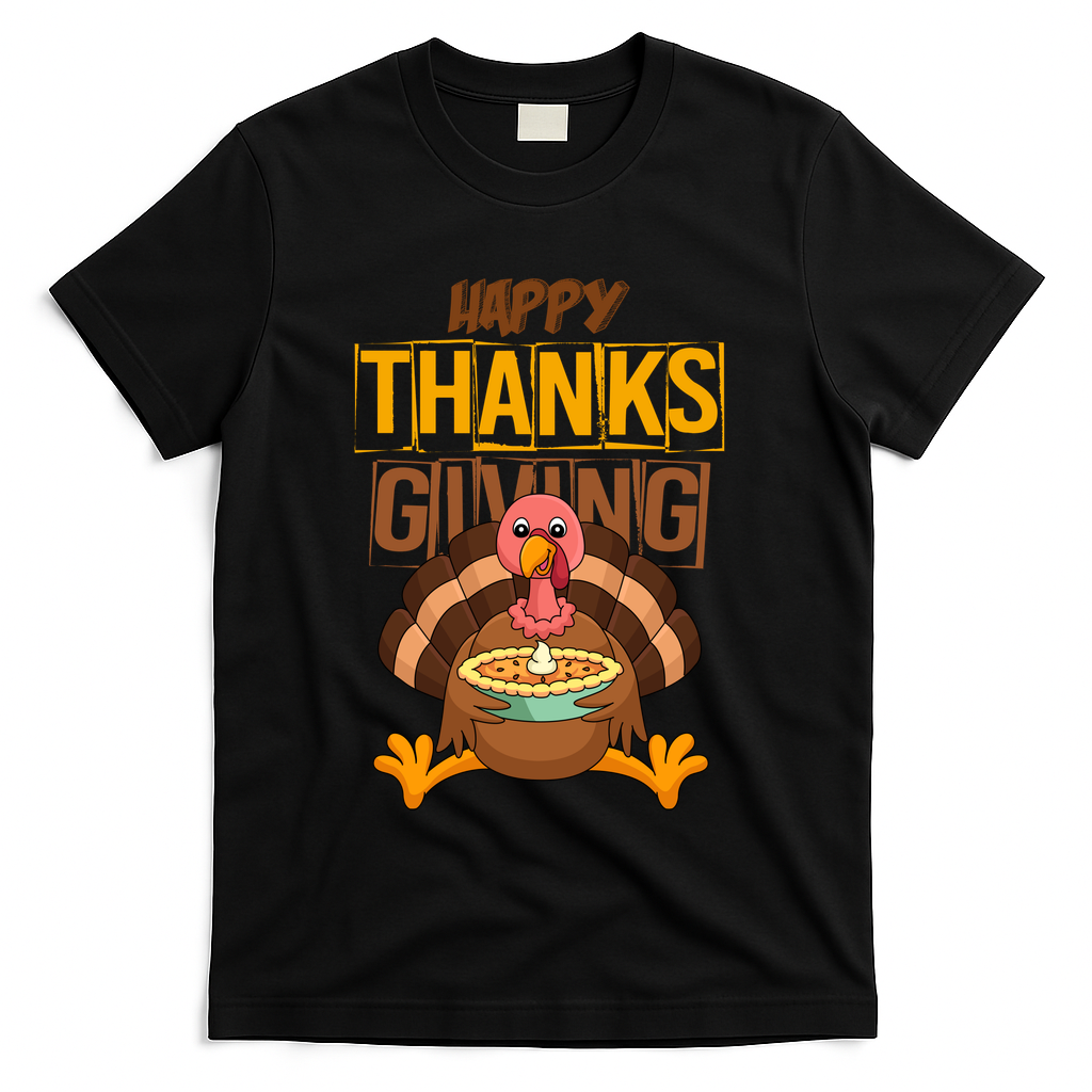 Happy Thanksgiving Turkey Pie Holiday T-Shirt product image 1