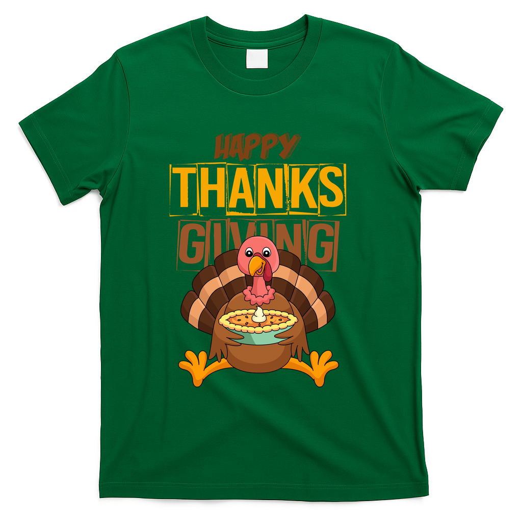 Happy Thanksgiving Turkey Pie Holiday T-Shirt product image 4