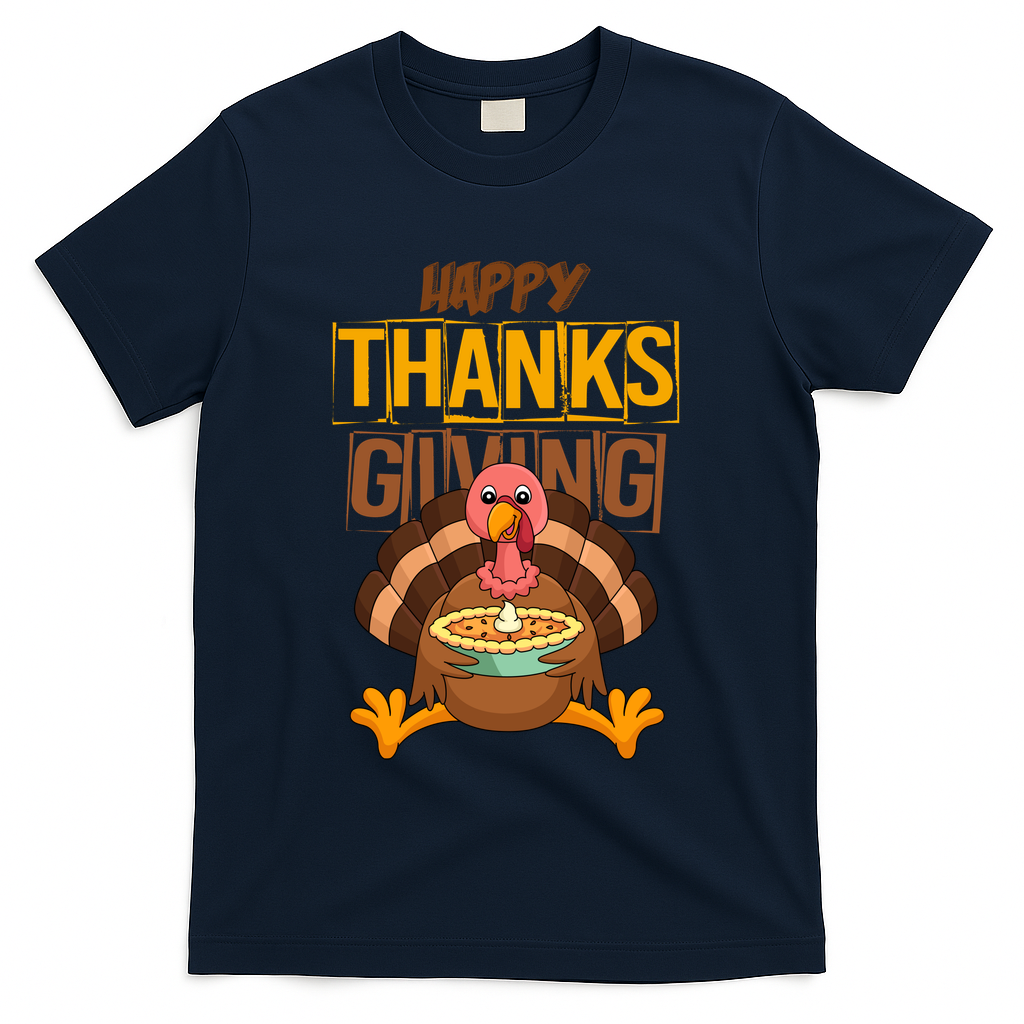 Happy Thanksgiving Turkey Pie Holiday T-Shirt product image 3