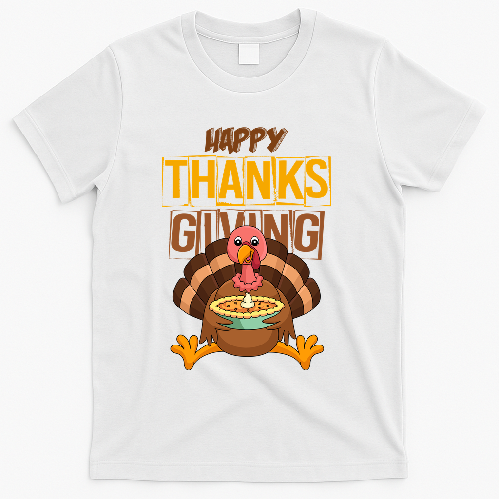 Happy Thanksgiving Turkey Pie Holiday T-Shirt product image 2