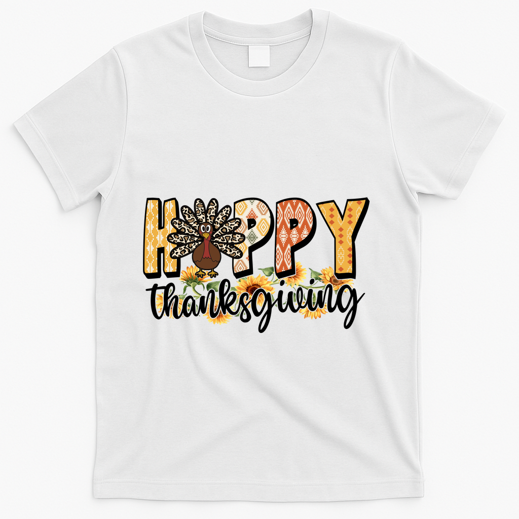 Happy Thanksgiving Turkey Cute Holiday T-Shirt product image 2