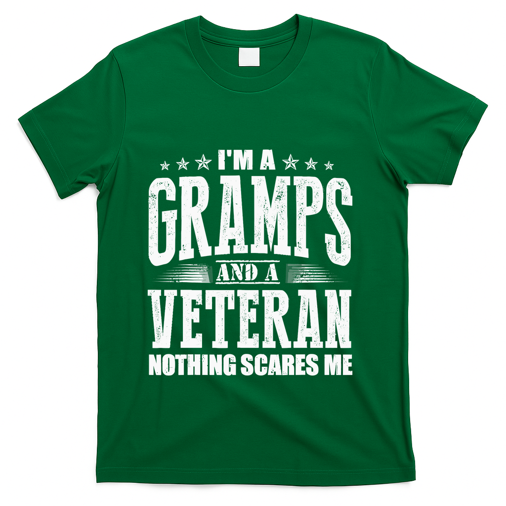 IM A Gramps And A Veteran Nothing Scares Me Funny Dad Gifts product image 4