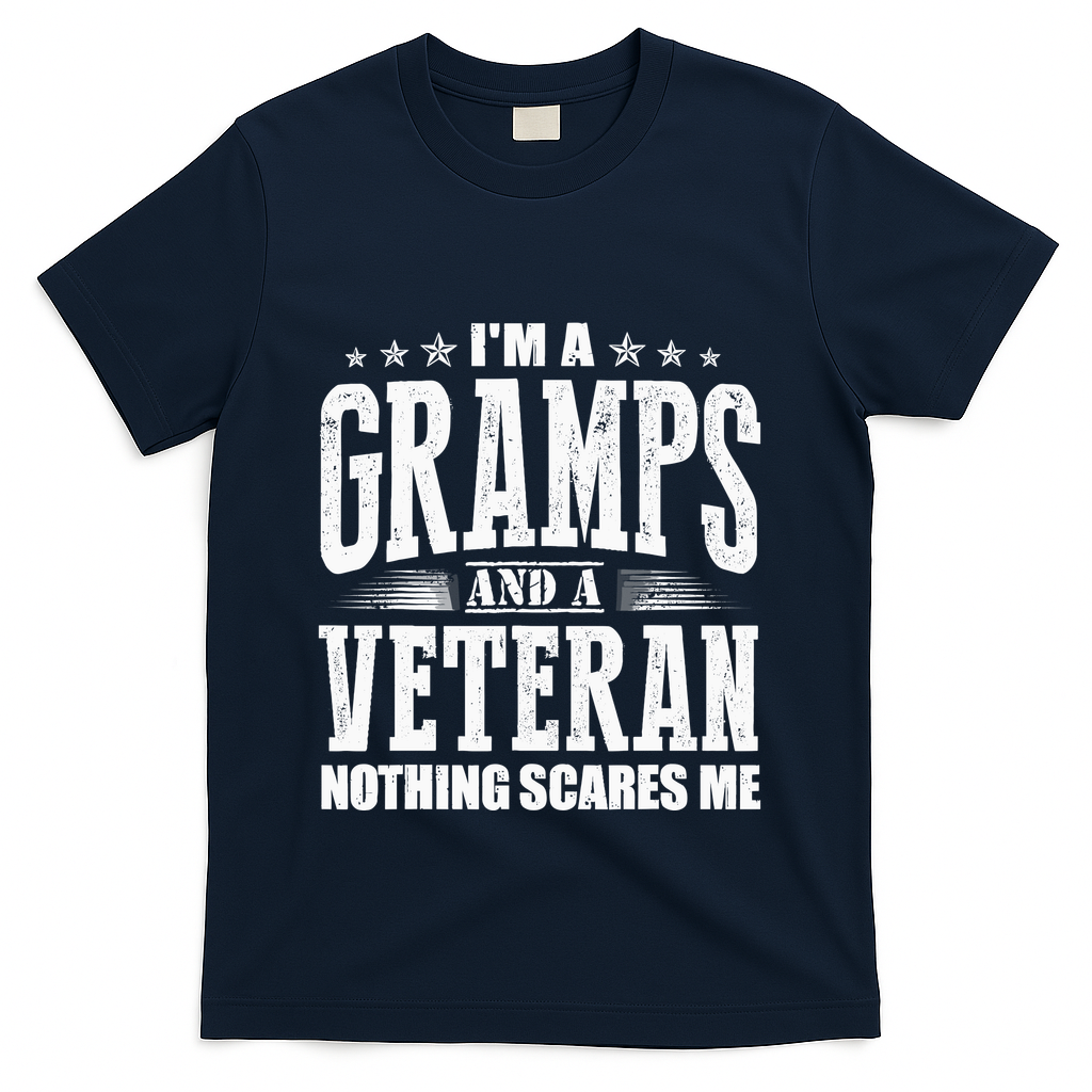IM A Gramps And A Veteran Nothing Scares Me Funny Dad Gifts product image 3