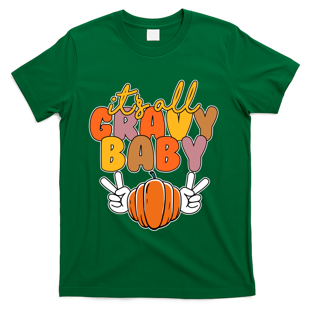 Its All Gravy Baby Pumpkin Fall Funny T-Shirt product image 4