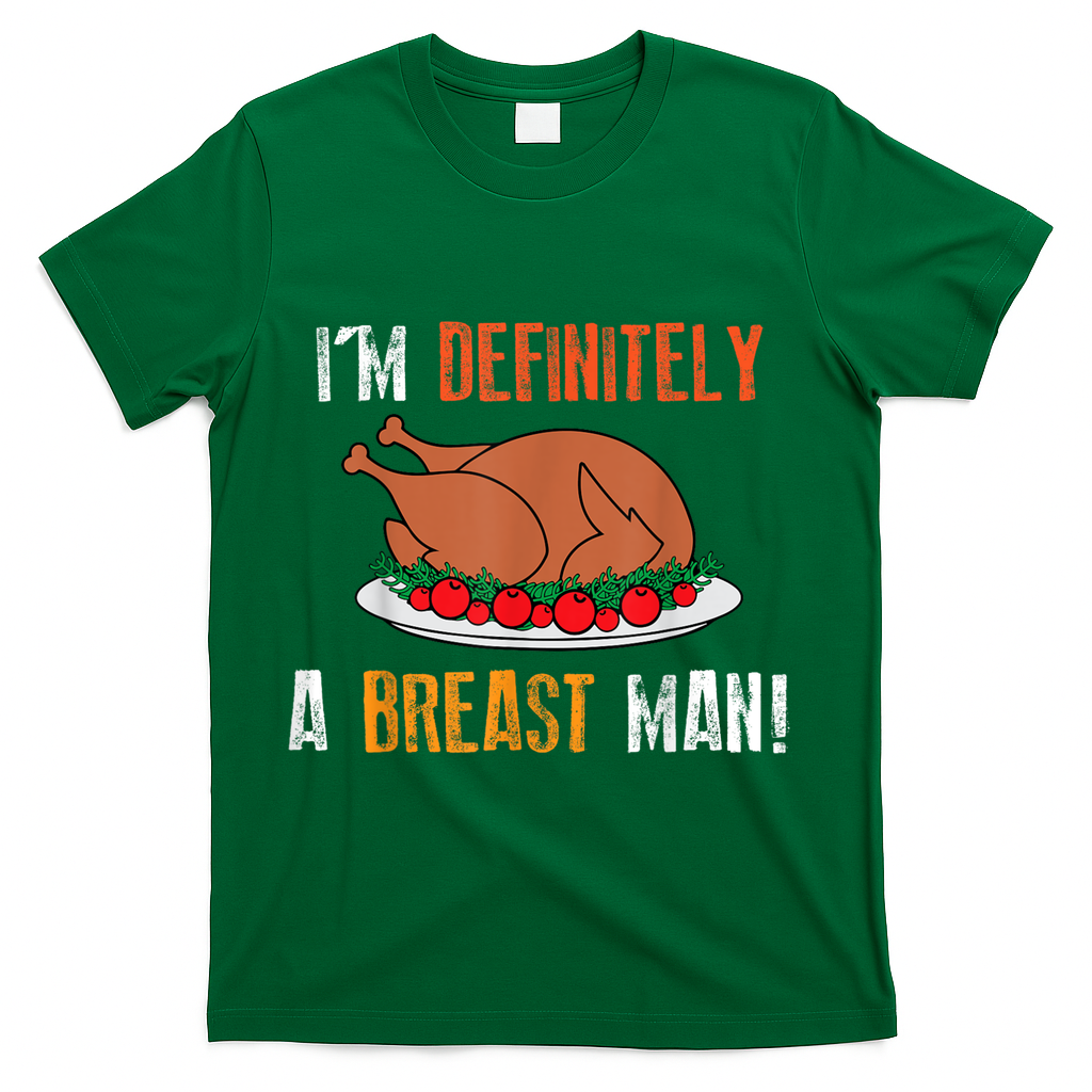 IM Definitely A Breast Man Funny Thanksgiving Turkey T-Shirt product image 4