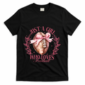 Just A Girl Who Love Football Fall Coquette Bow T-Shirt product image 1