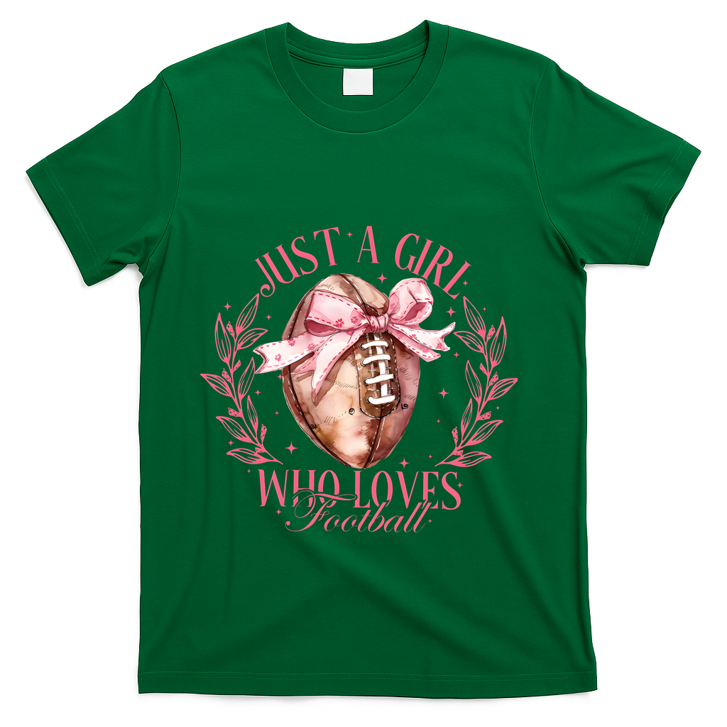 Just A Girl Who Love Football Fall Coquette Bow T-Shirt product image 4