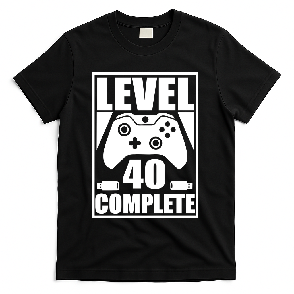 Level 40 Complete Video Gamer 40th Birthday T-Shirt product image 1